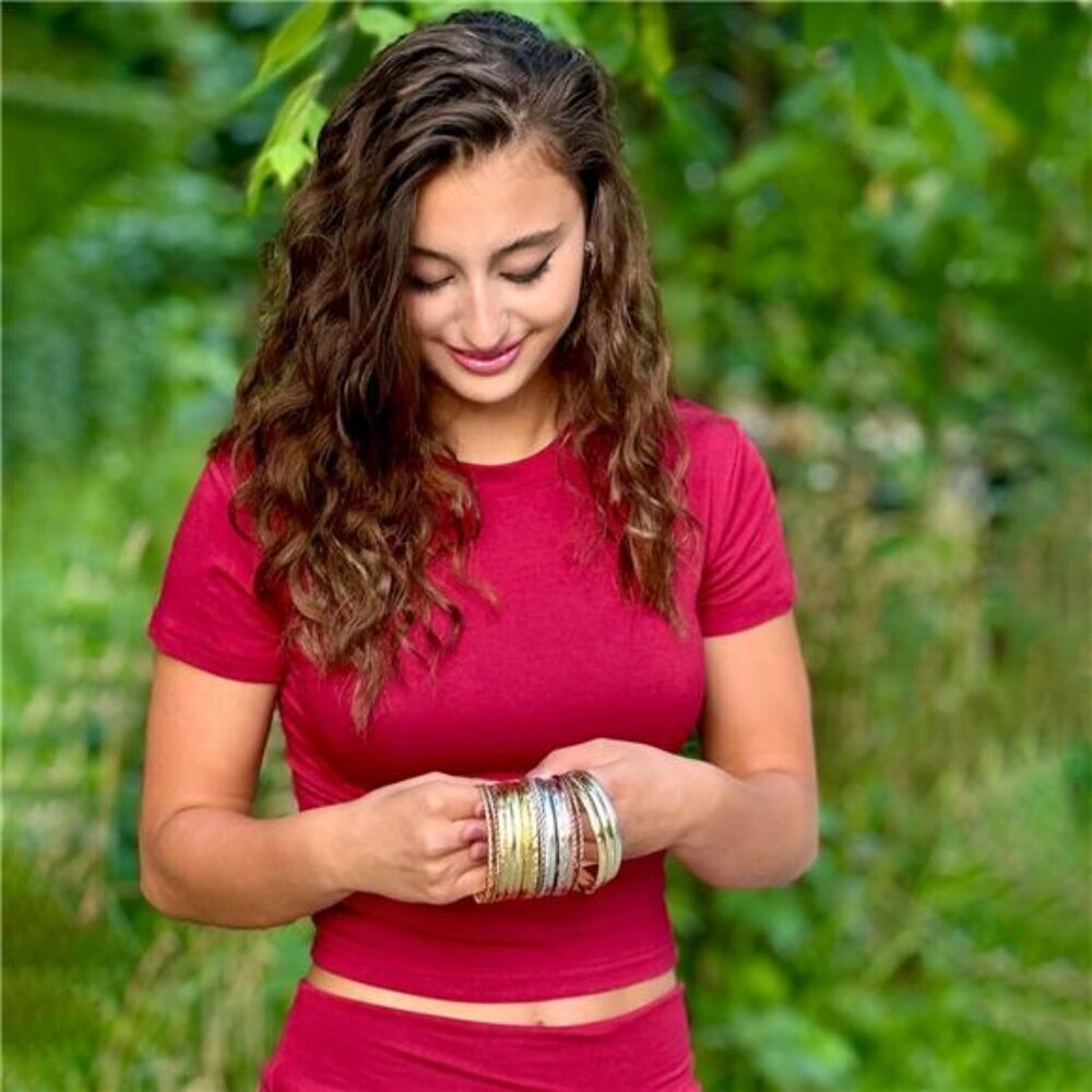 15Pcs Gold Bangle Bracelets for Women - Multi Layer Stackable Textured Versatile - Picture 5 of 6